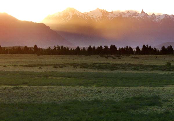 Sunset over Bariloche mountains
