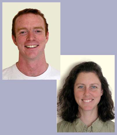 Passport style photos of Andy Leach and Dana Weniger