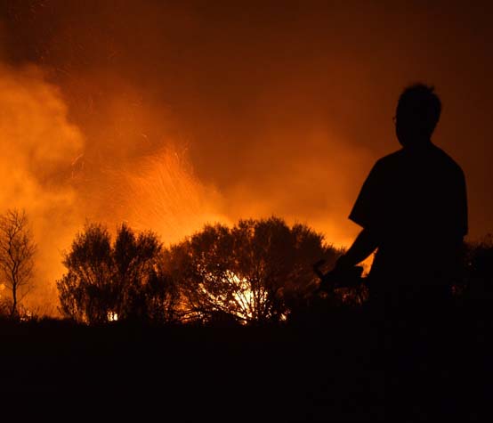 Andy watching fire