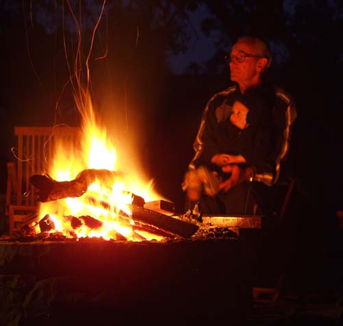 Grandfather and fire