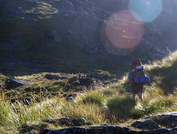 Hiking at sunrise