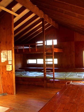 Inside Fenella Hut - beds