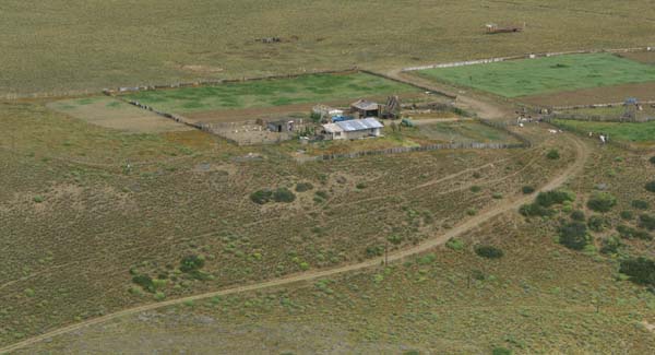 Country farm from top of mountain