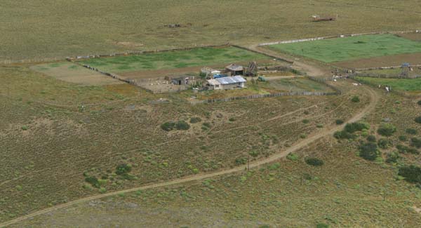 Country farm from top of mountain