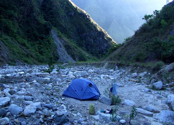 Camping along the Rio Ahobamba