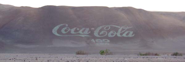 Coca Cola sign for Arica, Chile