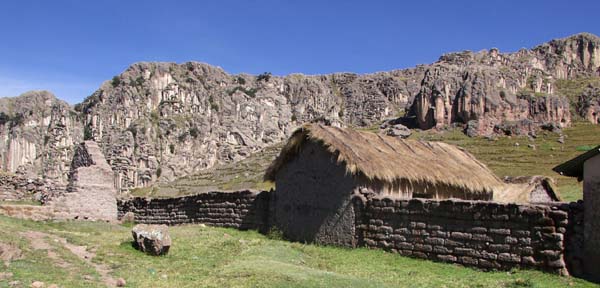Grass roofs of Palca, Peru