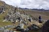 Giant cairn at top of pass