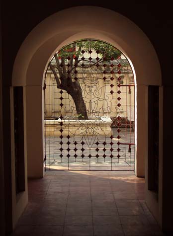 Buddha wire temple door