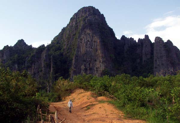 Hiking to the caves