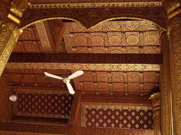 Ornate ceiling of Wat Sean