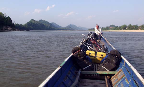 Paddling away from Luang Prabang