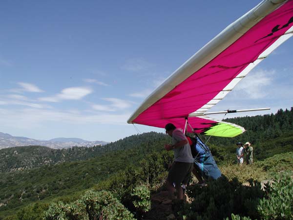 Hang Glider launching Pine mountain