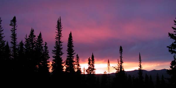 Sunset in Colorado Rockies