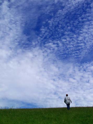 Andy and sky at Devil's dyke