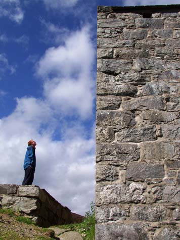 Andy, clouds and old building