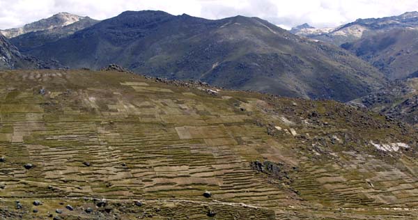 Incan terracing and roads Incan terracing and roads
