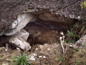 Inside of cave, ruined by huaqueros, treasure hunters Picture of the inside of the cave, ruined by huaqueros / treasure hunters