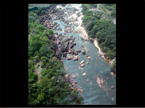 Orinoco river from above during the dry season