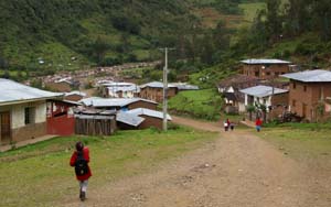 Mainstreet of Huancacalle down to Sixpac Manco hospedaje