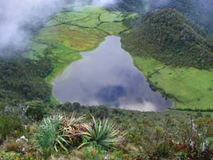 Looking down to the little lake