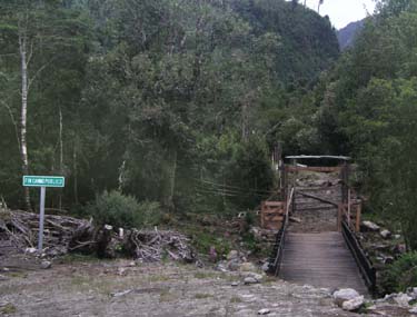 End of the path from El Leon, Rio Villegas and El Manso