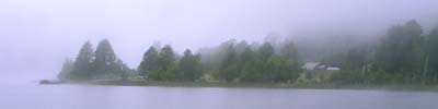 Laguna los Quetros on a misty day