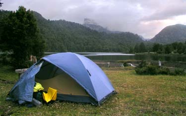 Our tent at the Laguna los Quetros campsite
